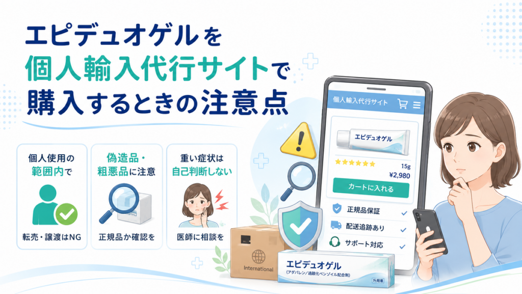 エピデュオゲルを個人輸入代行サイトで購入するときの注意点