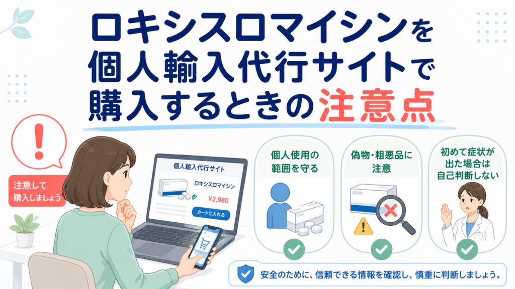 ロキシスロマイシンを個人輸入代行サイトで購入するときの注意点